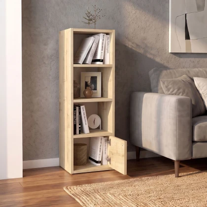 Στήλη - Βιβλιοθήκη Eldorado Megapap χρώμα sapphire oak 33,2x29,6x100εκ.