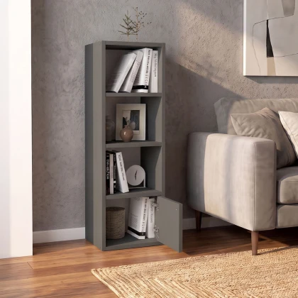 Στήλη - Βιβλιοθήκη Eldorado Megapap χρώμα ανθρακί 33,2x29,6x100εκ.