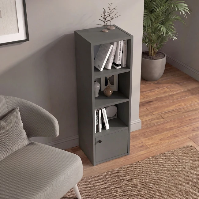 Στήλη - Βιβλιοθήκη Eldorado Megapap χρώμα ανθρακί 33,2x29,6x100εκ.