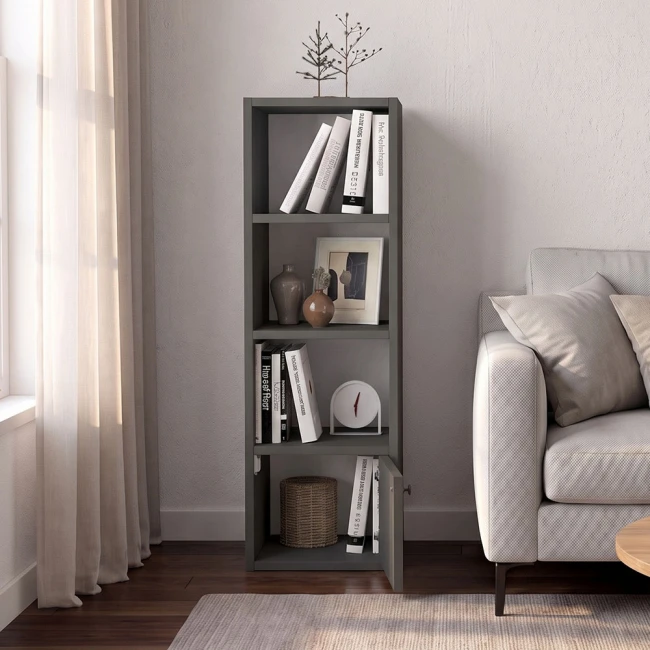Στήλη - Βιβλιοθήκη Eldorado Megapap χρώμα ανθρακί 33,2x29,6x100εκ.