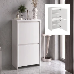 Παπουτσοθήκη Sarpedon Megapap χρώμα λευκό 48x35x91,8εκ.