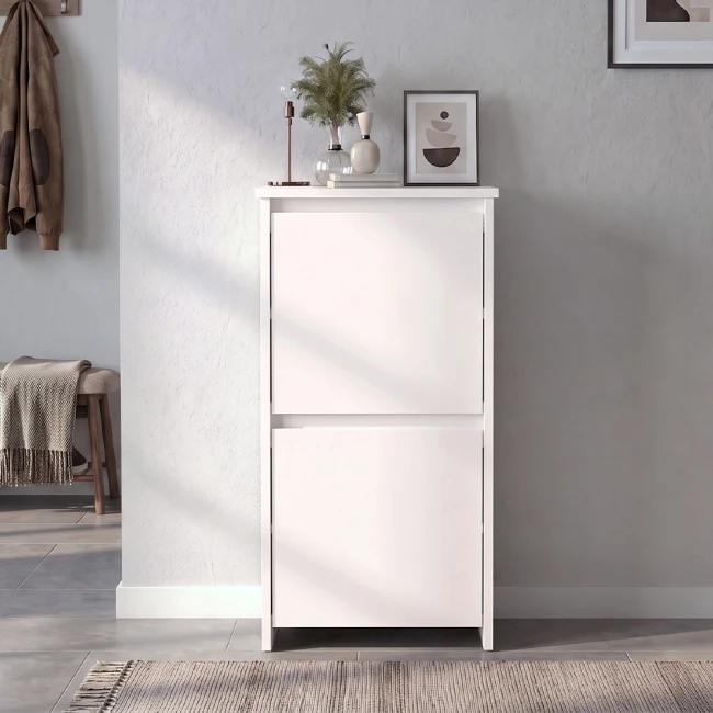 Παπουτσοθήκη Sarpedon Megapap χρώμα λευκό 48x35x91,8εκ.