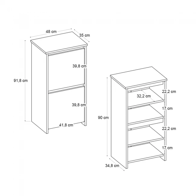 Παπουτσοθήκη Sarpedon Megapap χρώμα λευκό 48x35x91,8εκ.