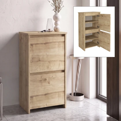 Παπουτσοθήκη Sarpedon Megapap χρώμα sapphire oak 48x35x91,8εκ.
