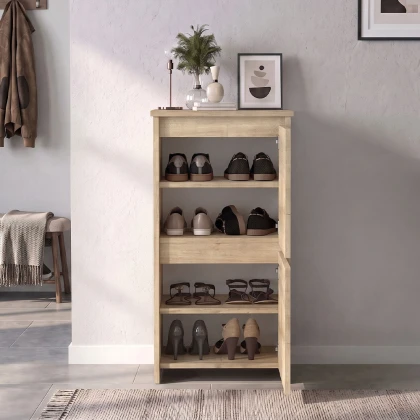 Παπουτσοθήκη Sarpedon Megapap χρώμα sapphire oak 48x35x91,8εκ.