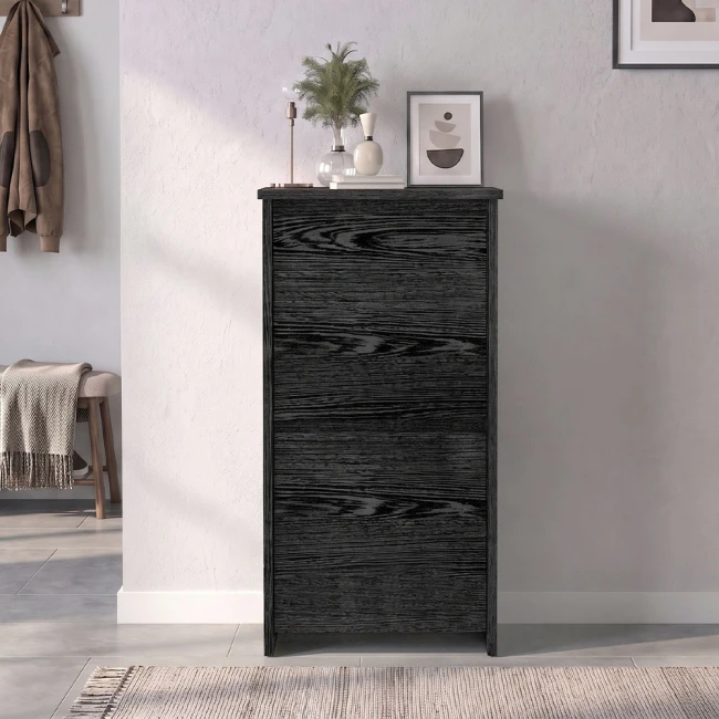 Παπουτσοθήκη Sarpedon Megapap χρώμα sencron black 48x35x91,8εκ.