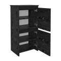 Παπουτσοθήκη Sarpedon Megapap χρώμα sencron black 48x35x91,8εκ.
