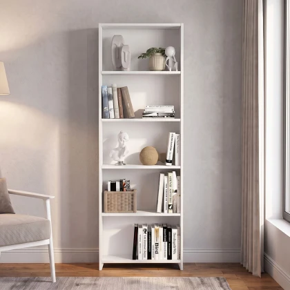 Βιβλιοθήκη Anfisa Megapap χρώμα λευκό 58x22x170εκ.