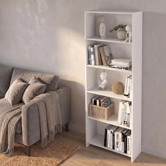Βιβλιοθήκη Anfisa Megapap χρώμα λευκό 58x22x170εκ.