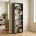 Βιβλιοθήκη Anfisa Megapap χρώμα ανθρακί 58x22x170εκ.