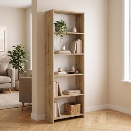 Βιβλιοθήκη Anfisa Megapap χρώμα sapphire oak 58x22x170εκ.