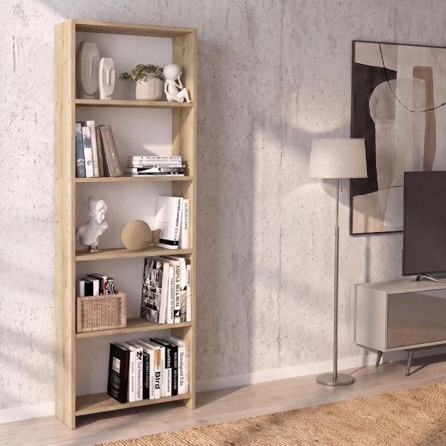 Βιβλιοθήκη Anfisa Megapap χρώμα sapphire oak 58x22x170εκ.