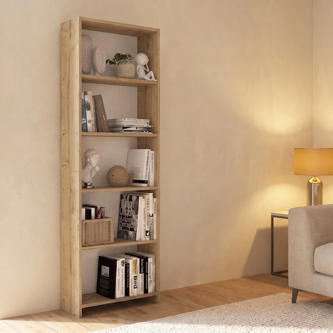 Βιβλιοθήκη Anfisa Megapap χρώμα sapphire oak 58x22x170εκ.