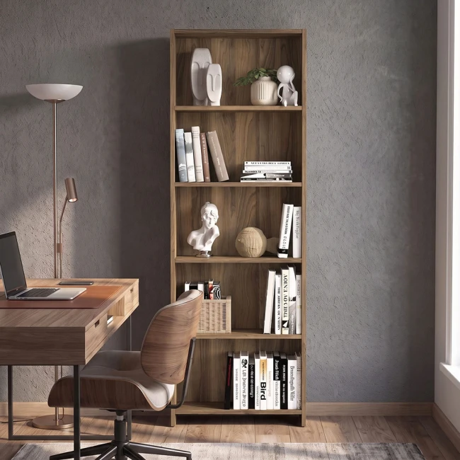 Βιβλιοθήκη Anfisa Megapap χρώμα καρυδί 58x22x170εκ.