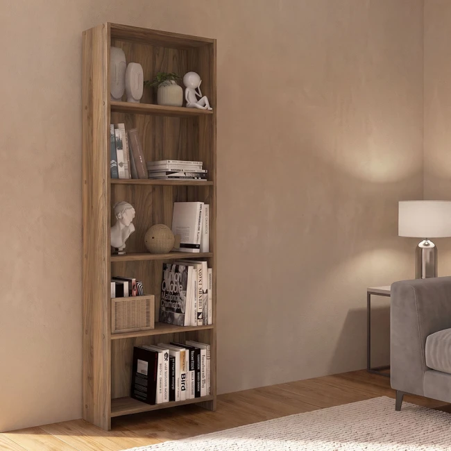 Βιβλιοθήκη Anfisa Megapap χρώμα καρυδί 58x22x170εκ.
