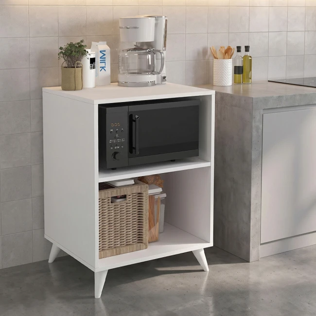 Έπιπλο κουζίνας για φουρνάκι Biva V2 Megapap χρώμα λευκό 59,6x56x85εκ.