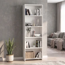 Βιβλιοθήκη Alantos Megapap χρώμα λευκό 60x29,6x180εκ.