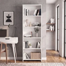 Βιβλιοθήκη Alantos Megapap χρώμα λευκό 60x29,6x180εκ.