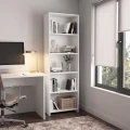 Βιβλιοθήκη Alantos Megapap χρώμα λευκό 60x29,6x180εκ.