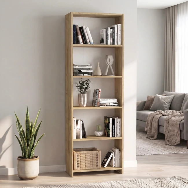 Βιβλιοθήκη Alantos Megapap χρώμα sapphire oak 60x29,6x180εκ.