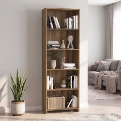 Βιβλιοθήκη Alantos Megapap χρώμα καρυδί 60x29,6x180εκ.