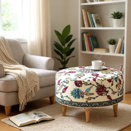 Σκαμπώ Rimini Megapap υφασμάτινο πολύχρωμο 65x65x40εκ. Σκαμπώ Rimini Megapap υφασμάτινο πολύχρωμο 65x65x40εκ.