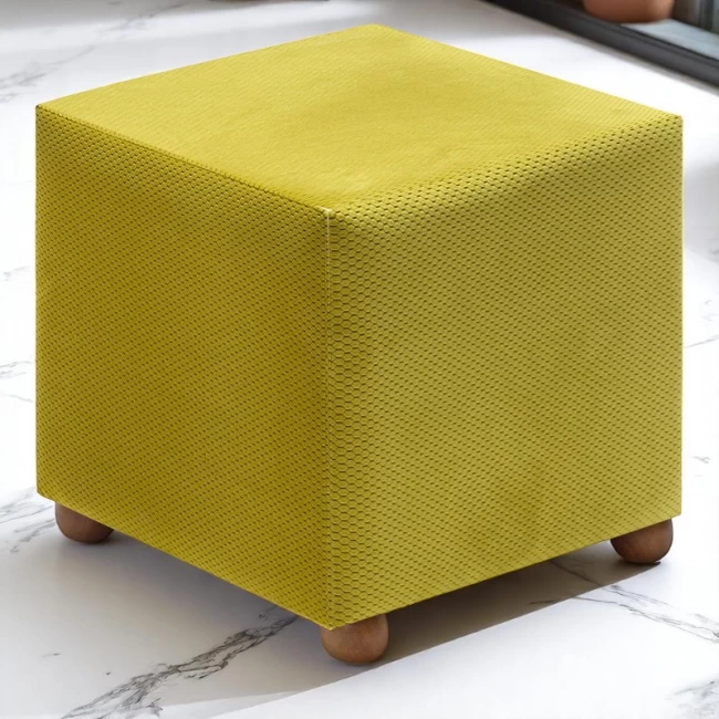 Σκαμπώ Ranma Megapap υφασμάτινο χρώμα λαδί 40x40x40εκ.