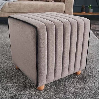 Σκαμπώ Mona Megapap βελούδινο χρώμα γκρι 40x40x40εκ. Σκαμπώ Mona Megapap βελούδινο χρώμα γκρι 40x40x40εκ.