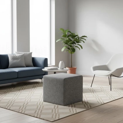 Σκαμπώ Kare Megapap υφασμάτινο χρώμα γκρι 40x40x40εκ. Σκαμπώ Kare Megapap υφασμάτινο χρώμα γκρι 40x40x40εκ.