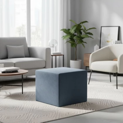 Σκαμπώ April Megapap βελούδινο χρώμα ανθρακί 40x40x40εκ. Σκαμπώ April Megapap βελούδινο χρώμα ανθρακί 40x40x40εκ.