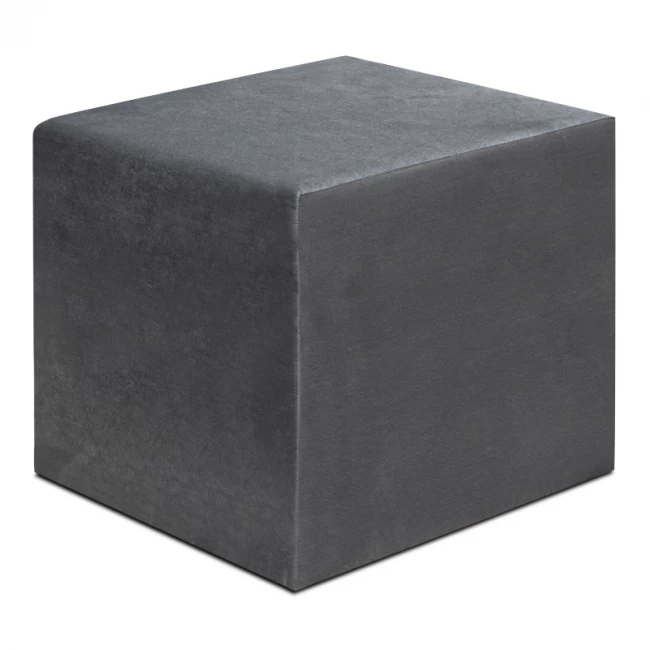 Σκαμπώ April Megapap βελούδινο χρώμα γκρι 40x40x40εκ.