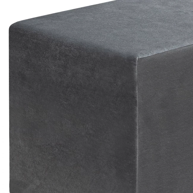 Σκαμπώ April Megapap βελούδινο χρώμα γκρι 40x40x40εκ.
