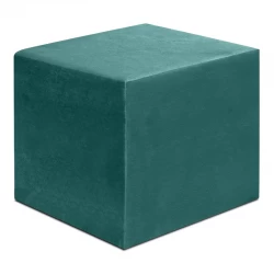 Σκαμπώ April Megapap βελούδινο χρώμα κυπαρρισί 40x40x40εκ.