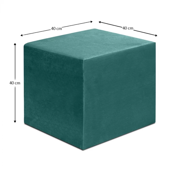 Σκαμπώ April Megapap βελούδινο χρώμα κυπαρρισί 40x40x40εκ.