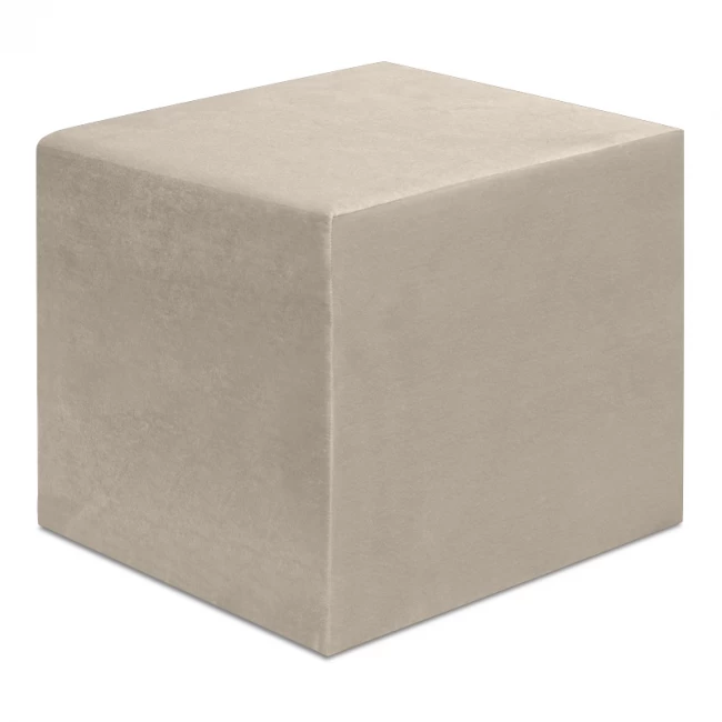 Σκαμπώ April Megapap βελούδινο χρώμα μπεζ 40x40x40εκ.