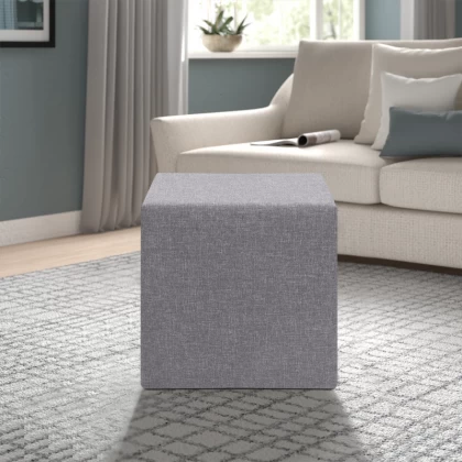 Σκαμπώ Linda Megapap υφασμάτινο χρώμα γκρι 40x40x40εκ. Σκαμπώ Linda Megapap υφασμάτινο χρώμα γκρι 40x40x40εκ.