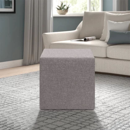 Σκαμπώ Linda Megapap υφασμάτινο χρώμα καφέ 40x40x40εκ. Σκαμπώ Linda Megapap υφασμάτινο χρώμα καφέ 40x40x40εκ.