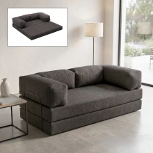 Καναπές - κρεβάτι Comfort Megapap τριθέσιος υφασμάτινος χρώμα ανθρακί 190x95x75εκ.
