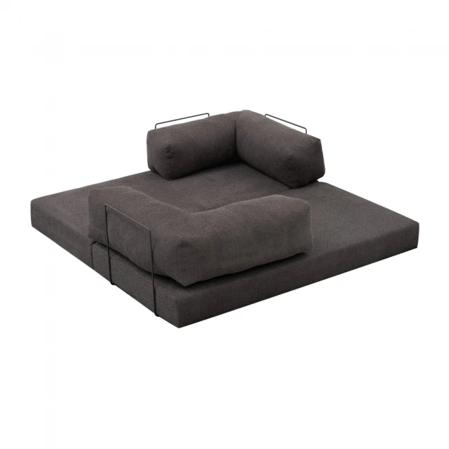 Καναπές - κρεβάτι Comfort Megapap τριθέσιος υφασμάτινος χρώμα ανθρακί 190x95x75εκ.