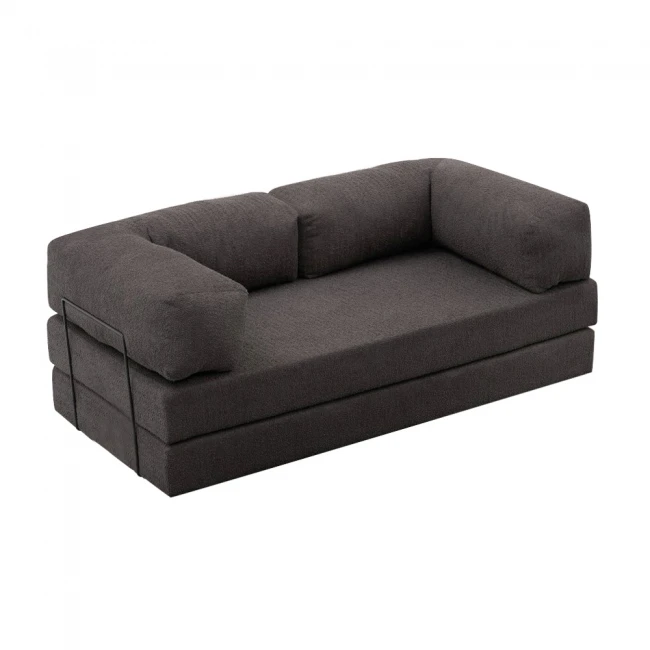 Καναπές - κρεβάτι Comfort Megapap τριθέσιος υφασμάτινος χρώμα ανθρακί 190x95x75εκ.