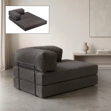 Καναπές - κρεβάτι Comfort Megapap διθέσιος υφασμάτινος χρώμα ανθρακί 140x95x75εκ.