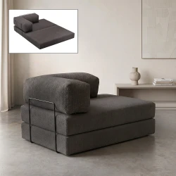Καναπές - κρεβάτι Comfort Megapap διθέσιος υφασμάτινος χρώμα ανθρακί 140x95x75εκ.