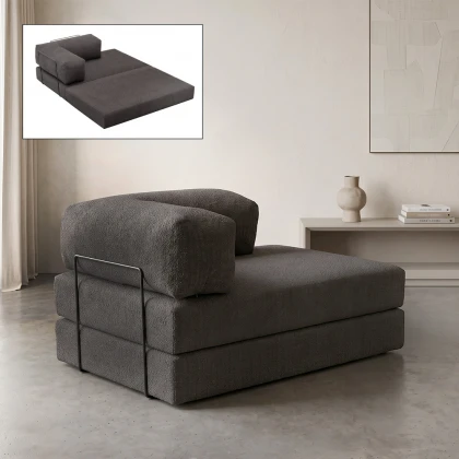Καναπές - κρεβάτι Comfort Megapap διθέσιος υφασμάτινος χρώμα ανθρακί 140x95x75εκ.