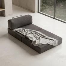 Πολυθρόνα - κρεβάτι Comfort Megapap υφασμάτινη χρώμα ανθρακί 95x95x75εκ.