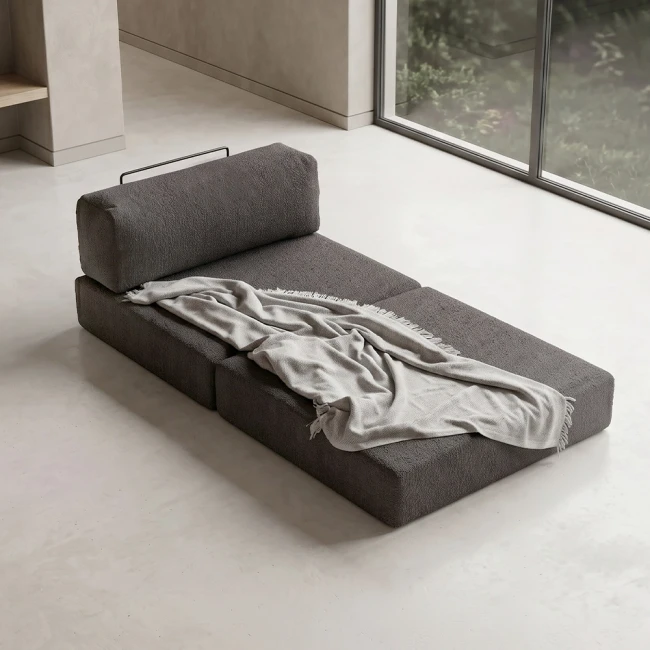 Πολυθρόνα - κρεβάτι Comfort Megapap υφασμάτινη χρώμα ανθρακί 95x95x75εκ.