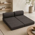 Καναπές - κρεβάτι Comfort Megapap τριθέσιος υφασμάτινος χρώμα ανθρακί 190x95x75εκ.
