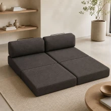 Καναπές - κρεβάτι Comfort Megapap τριθέσιος υφασμάτινος χρώμα ανθρακί 190x95x75εκ.