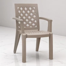 Πολυθρόνα πολυπροπυλενίου Kira Megapap χρώμα cappuccino 58x52x87εκ.