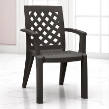 Πολυθρόνα πολυπροπυλενίου Kira Megapap χρώμα καφέ 58x52x87εκ.