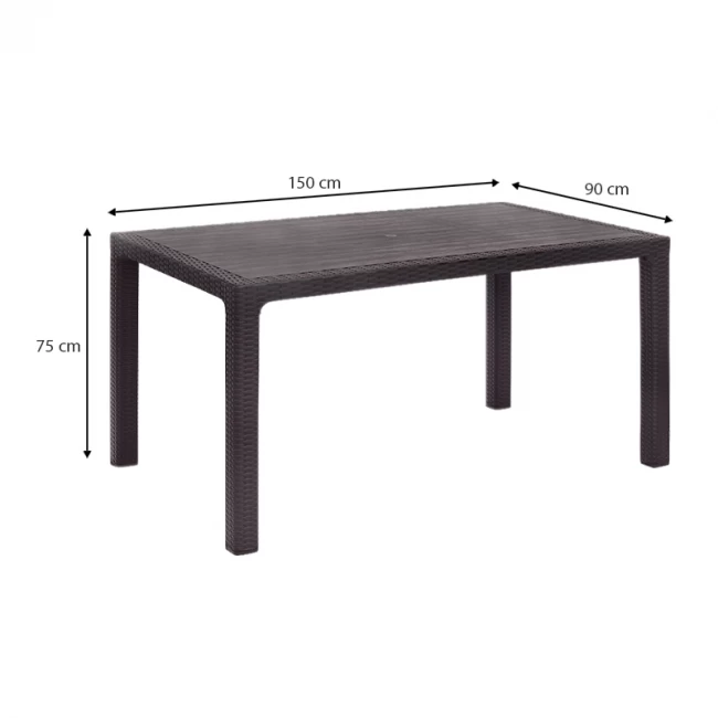 Τραπέζι πολυπροπυλενίου Kalan Megapap χρώμα καφέ 150x90x75εκ. Τραπέζι πολυπροπυλενίου Kalan Megapap χρώμα καφέ 150x90x75εκ.